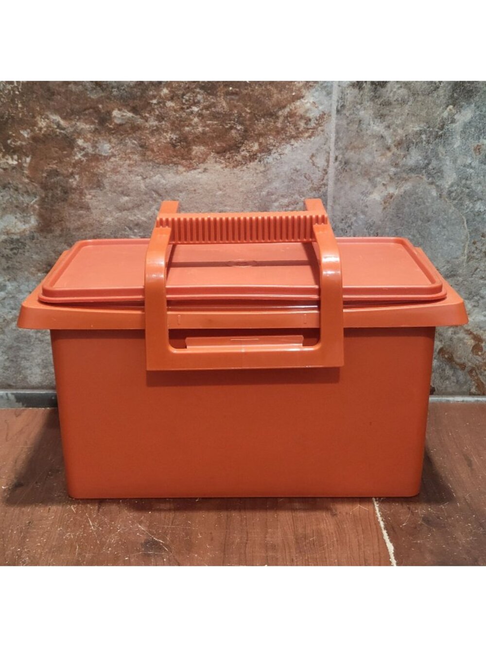 Vintage Tupperware Orange Carry All Storage Container Model 1431